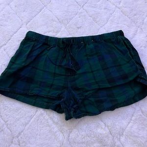 Plaid pajama shorts